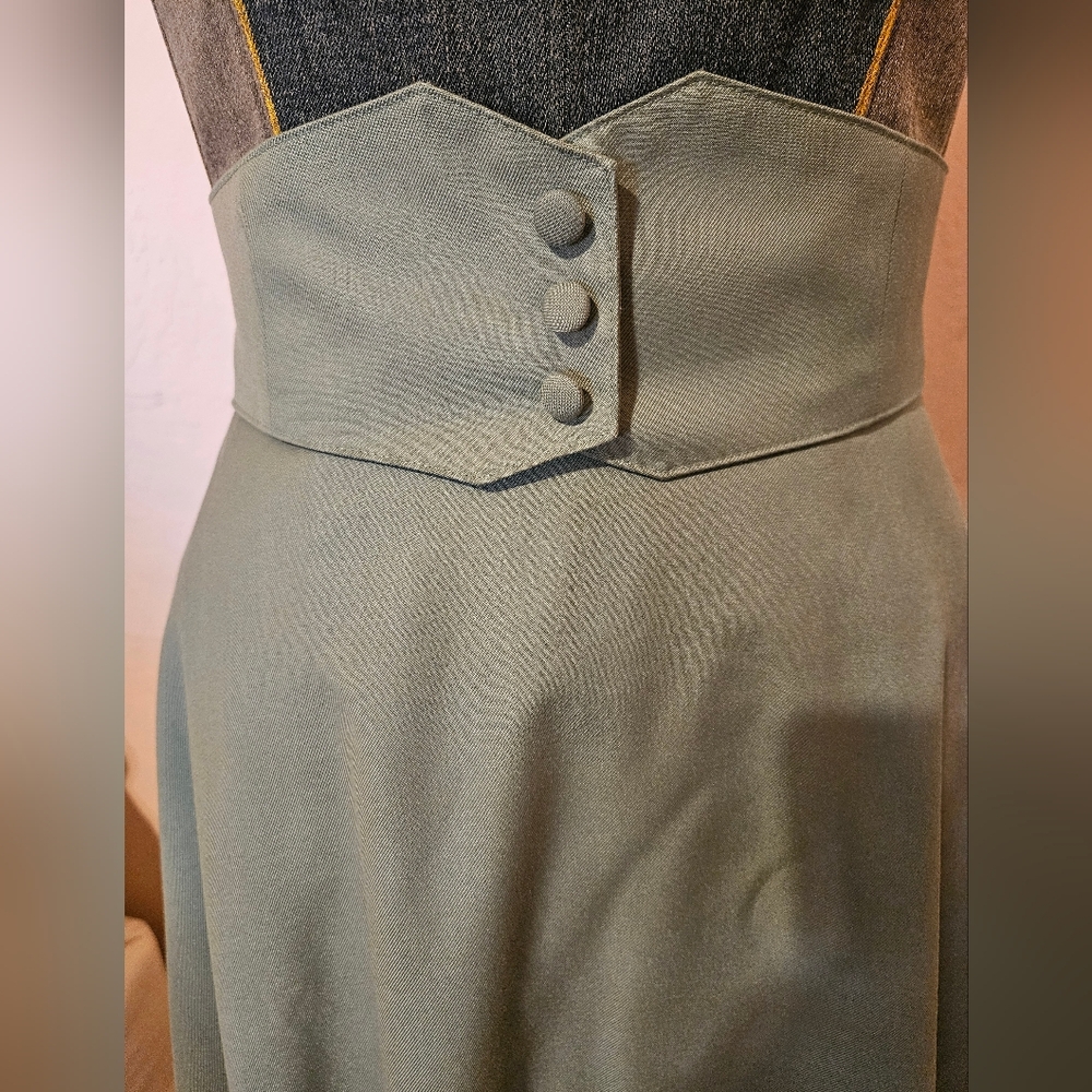 Japanese Style Midi Flared Skirt s2 - Picture 3 of 10